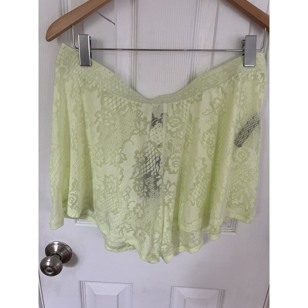Savage X Fenty Women's Floral Burnout Sleep Shorts Pale Green Size L NEW TAGS